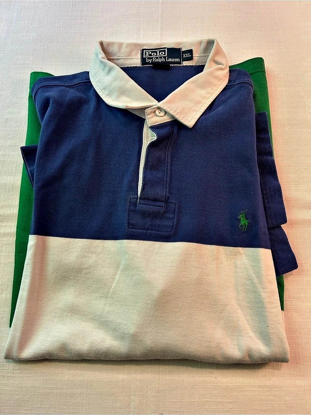 Polo by Ralph Lauren Color Block Polo Rugby Shirt Blue & Green